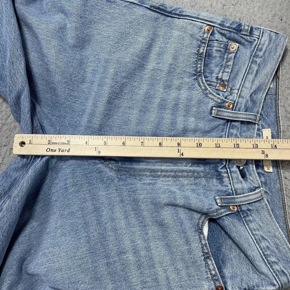 Levis Ribcage Wide Leg Jeans Womens 28 Blue Light Wash High Rise Denim Relaxed - Picture 4 of 10